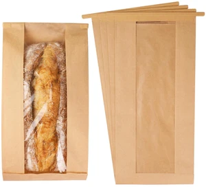 200 Pcs Long Paper Bread Bags with Tabs for Homemade Sourdough Resealable Bakery Bags with Window for Oval Sourdough Bread, Loaves, Pastries, Baguettes (6.3x2.7×13.7 Inches) 200 Pcs Long Paper Bread Bags with Tabs for Homemade Sourdough Resealable Bakery Bags with Window for Oval Sourdough Bread, Loaves, Pastries, Baguettes (6.3x2.7×13.7 Inches)