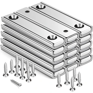 Bar Magnets, 80Lbs 15 Pack Countersunk Hole Magnet with Screw Silver,Heavy Duty Rare Earth,Neodymium,Rectangular,for Mounting, Door, Garage, Workplace(60 x 13.5 x 5mm) Bar Magnets, 80Lbs 15 Pack Countersunk Hole Magnet with Screw Silver,Heavy Duty Rare Earth,Neodymium,Rectangular,for Mounting, Door, Garage, Workplace(60 x 13.5 x 5mm)
