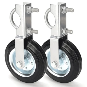 Gate Wheel Kit for Supporting Swing Metal Tube Gate With 1-5/8" Thru 2" Frames, 6" Heavy Duty Farm Wheel for Chain Link Fence, Prevent Dragging, Black Gate Wheel Kit for Supporting Swing Metal Tube Gate With 1-5/8" Thru 2" Frames, 6" Heavy Duty Farm Wheel for Chain Link Fence, Prevent Dragging, Black