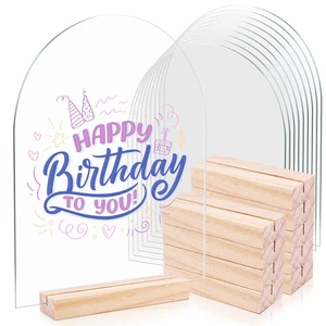 10 Pack 8x10 Inch Blank Clear Arch Acrylic Sign with Wooden Stands, Arched Round Top Acrylic Sheet, Arch Table Numbers for DIY Name Card Gifts Event Party Sign Decoration 10 Pack 8x10 Inch Blank Clear Arch Acrylic Sign with Wooden Stands, Arched Round Top Acrylic Sheet, Arch Table Numbers for DIY Name Card Gifts Event Party Sign Decoration