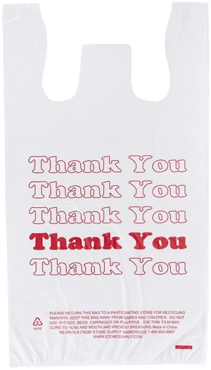 White Thank You Bags Case of 1000-11 ½" x 6" x 21" White Thank You Bags Case of 1000-11 ½" x 6" x 21"