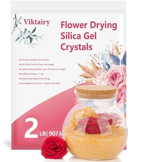 2LBS Silica Gel Flower Drying Crystals, with Brush and User Manual Reusable Flower Preservation Kit, Color Indicating Silica Gel Desiccant, for DIY Wedding Bouquet Preservation, Bead Size<1mm 2LBS Silica Gel Flower Drying Crystals, with Brush and User Manual Reusable Flower Preservation Kit, Color Indicating Silica Gel Desiccant, for DIY Wedding Bouquet Preservation, Bead Size<1mm