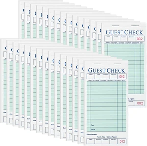 30 Pack Server Books, Guest Check Books for Servers, Green 30 Pack Server Books, Guest Check Books for Servers, Green