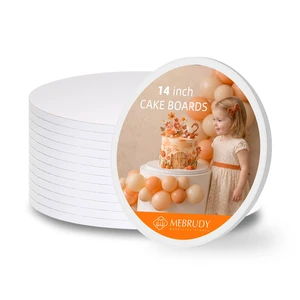12 PCS Cake Boards 14 Inch Round 1/2 Inch Thick Sturdy Cake Drums, Food Grade White Cardboard, Base Para Pastel, Wedding, Party, Bakery Home Display 12 PCS Cake Boards 14 Inch Round 1/2 Inch Thick Sturdy Cake Drums, Food Grade White Cardboard, Base Para Pastel, Wedding, Party, Bakery Home Display