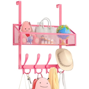 Over The Door Hooks Organizer, Coat Rack Over The Door Storage Hanger Towel Rack, Back of Door Storage Organizer for Bathroom,Bedroom,Kitchen,Office (Pink, 2-Tier) Over The Door Hooks Organizer, Coat Rack Over The Door Storage Hanger Towel Rack, Back of Door Storage Organizer for Bathroom,Bedroom,Kitchen,Office (Pink, 2-Tier)