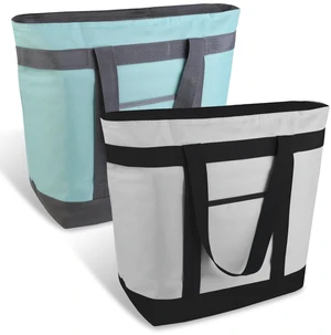 2PK Insulated Grocery Tote Bags with Top Zipper, Green, 39L Large Reusable Cooler Bags, Leak-Resistant Thermal Shopping Bag for Food Delivery, Beach, Travel, Picnic/Camping, Collapsible 2PK Insulated Grocery Tote Bags with Top Zipper, Green, 39L Large Reusable Cooler Bags, Leak-Resistant Thermal Shopping Bag for Food Delivery, Beach, Travel, Picnic/Camping, Collapsible