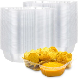 22oz Plastic Nacho Trays (100 Pack) Large Disposable Tray for Nachos & Cheese Dip, Concession Stand Supplies, Movie Night Snacks for Kids, Carnival Party Decorations, Food Boats, Snack Containers 22oz Plastic Nacho Trays (100 Pack) Large Disposable Tray for Nachos & Cheese Dip, Concession Stand Supplies, Movie Night Snacks for Kids, Carnival Party Decorations, Food Boats, Snack Containers