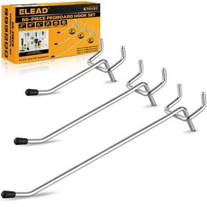 66-Piece 2/4/6 Inch Pegboard Hooks, Heavy Duty Peg Board Organizer Accessories, Peg Board Tool Hangers Fit for 1/4" and 1/8" Pegboard Hanging Tools Garage, Workshop, and Craft Storage 66-Piece 2/4/6 Inch Pegboard Hooks, Heavy Duty Peg Board Organizer Accessories, Peg Board Tool Hangers Fit for 1/4" and 1/8" Pegboard Hanging Tools Garage, Workshop, and Craft Storage