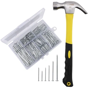 376PCS Nails & Hammer Set, 8oz Hammer, 6 Nail Sizes for Hanging Pictures Rustproof Coating, Soft Non-Slip Grip, Perfect for Home Repairs, Woodworking, and Handmade Projects 376PCS Nails & Hammer Set, 8oz Hammer, 6 Nail Sizes for Hanging Pictures Rustproof Coating, Soft Non-Slip Grip, Perfect for Home Repairs, Woodworking, and Handmade Projects