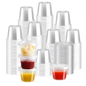 500 Pack 1 oz Jello Shot Cups, Disposable Condiment Cups with Lids Clear Plastic Sauce Cups & Containers, Small Portion Souffle Cups for Dipping Sauce, Salad Dressing, Jello Shots & Takeout 500 Pack 1 oz Jello Shot Cups, Disposable Condiment Cups with Lids Clear Plastic Sauce Cups & Containers, Small Portion Souffle Cups for Dipping Sauce, Salad Dressing, Jello Shots & Takeout