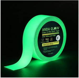 High Brightness Glow in the Dark Tape for Safety Marking, Art Craft DIY, Halloween Deco and Party Accessories. Non-Toxic Adhesive, Waterproof Rechargeable Luminous Tape (2in X 30ft) High Brightness Glow in the Dark Tape for Safety Marking, Art Craft DIY, Halloween Deco and Party Accessories. Non-Toxic Adhesive, Waterproof Rechargeable Luminous Tape (2in X 30ft)