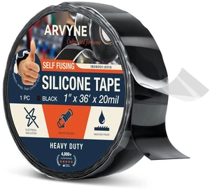 Self Fusing Silicone Tape 1" x 36' - Rubber Emergency Repair Tape Waterproof Hose Repair, Electrical Insulation, Heat-Resistant, No Residue for Plumbing, Automotive, Electrical & Outdoor Use Self Fusing Silicone Tape 1" x 36' - Rubber Emergency Repair Tape Waterproof Hose Repair, Electrical Insulation, Heat-Resistant, No Residue for Plumbing, Automotive, Electrical & Outdoor Use