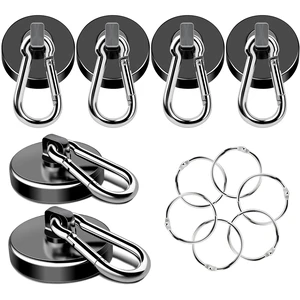 Strong Magnetic Hooks Heavy Duty 110LB+ Swivel Neodymium Magnets With Carabiner Hook Black Magnets with Hooks for Hanging Magnet Hook for Curtain Home Workplace 6 Pack Strong Magnetic Hooks Heavy Duty 110LB+ Swivel Neodymium Magnets With Carabiner Hook Black Magnets with Hooks for Hanging Magnet Hook for Curtain Home Workplace 6 Pack