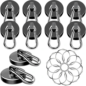 Magnetic Hooks Heavy Duty 110LBS+ Strong Neodymium Magnets With Swivel Carabiner Hook Black Magnetic Hangers Magnet Hooks for Locker Home Cruise Cabin Office 10 Pack Magnetic Hooks Heavy Duty 110LBS+ Strong Neodymium Magnets With Swivel Carabiner Hook Black Magnetic Hangers Magnet Hooks for Locker Home Cruise Cabin Office 10 Pack