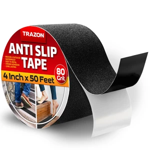 Grip Tape - Heavy Duty Anti Slip Tape for Stairs Outdoor/Indoor Waterproof 4Inch x 50Ft Safety Non Skid Roll for Stair Steps Ramp Traction Tread Staircases Grips Adhesive Non Slip Strips Walk Black Grip Tape - Heavy Duty Anti Slip Tape for Stairs Outdoor/Indoor Waterproof 4Inch x 50Ft Safety Non Skid Roll for Stair Steps Ramp Traction Tread Staircases Grips Adhesive Non Slip Strips Walk Black