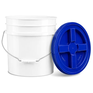 3.5 Gallon Bucket, Food-Grade w/Lid, BPA-Free, Blue, 1 Pack Airtight Gamma Seal Screw-On Lid, Heavy-Duty 90 Mil HDPE Plastic, Food Safe and Durable Container, Bulk Storage, Made in USA 3.5 Gallon Bucket, Food-Grade w/Lid, BPA-Free, Blue, 1 Pack Airtight Gamma Seal Screw-On Lid, Heavy-Duty 90 Mil HDPE Plastic, Food Safe and Durable Container, Bulk Storage, Made in USA