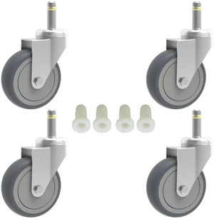 3-Inch Swivel Stem Caster, 7/16-Inch Stem Diameter Rubber Wheel, Heavy Duty TPR Replacement Wheels for Rubbermaid Mop Bucket Cart Grill Casters - 4 Pack 3-Inch Swivel Stem Caster, 7/16-Inch Stem Diameter Rubber Wheel, Heavy Duty TPR Replacement Wheels for Rubbermaid Mop Bucket Cart Grill Casters - 4 Pack