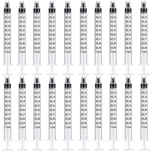 White 200 Pcs 1ml 1cc Plastic Syringe No Needle Syringe for Pets Oral For use in Oil or Glue Applicator, Measuring or Transfering Tiny Amount of Liquids White 200 Pcs 1ml 1cc Plastic Syringe No Needle Syringe for Pets Oral For use in Oil or Glue Applicator, Measuring or Transfering Tiny Amount of Liquids