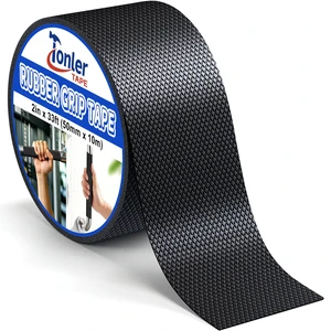 Black Anti-Slip Rubber Grip Tape 2" x 33FT High Adhesive Waterproof Textured non-slip cushion pad for tool handles, heat resistant wear-proof, easy to cut for indoor outdoor use Black Anti-Slip Rubber Grip Tape 2" x 33FT High Adhesive Waterproof Textured non-slip cushion pad for tool handles, heat resistant wear-proof, easy to cut for indoor outdoor use