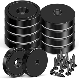10 Pack Strong Magnets 150LB Cup Magnet with Countersunk Hole Neodymium magnets Stainless Screw for Wall Mounting Heavy Duty Rare Earth Magnet Black Round Base Magnets 1.4" D x 0.27" H 10 Pack Strong Magnets 150LB Cup Magnet with Countersunk Hole Neodymium magnets Stainless Screw for Wall Mounting Heavy Duty Rare Earth Magnet Black Round Base Magnets 1.4" D x 0.27" H