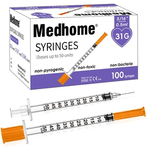 0.5ml 31G 5/16inch Syringe, Individually Wrapped, Pack of 100 0.5ml 31G 5/16inch Syringe, Individually Wrapped, Pack of 100