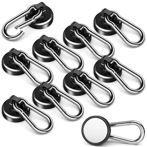 Magnetic Hooks, Strong Magnets Heavy Duty, 10 Pack 70 LBS Strong Magnetic Hooks with Swivel Carabiner for Hanging Magnet with Hook for Kitchen, School, Home Magnetic Hooks, Strong Magnets Heavy Duty, 10 Pack 70 LBS Strong Magnetic Hooks with Swivel Carabiner for Hanging Magnet with Hook for Kitchen, School, Home