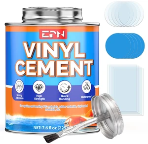 Vinyl Cement, High-Strength Waterproof Pool Liner Repair Kit, 7.6 oz Clear Adhesive for Pool Liners, Inflatables, Air Mattresses, Tents, Tarps, Kayaks and Other PVC and Vinyl Repairs Vinyl Cement, High-Strength Waterproof Pool Liner Repair Kit, 7.6 oz Clear Adhesive for Pool Liners, Inflatables, Air Mattresses, Tents, Tarps, Kayaks and Other PVC and Vinyl Repairs