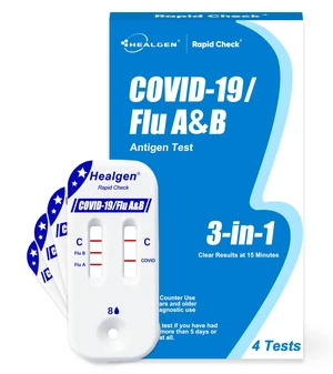 Rapid Check COVID-19, Flu A&B Antigen Test Kit, The First FDA Authorized OTC 3-in-1 Flu & COVID Home Test, Easy to Read Dual Windows, Results in 15 Mins, 4 Test Rapid Check COVID-19, Flu A&B Antigen Test Kit, The First FDA Authorized OTC 3-in-1 Flu & COVID Home Test, Easy to Read Dual Windows, Results in 15 Mins, 4 Test