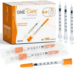 Syringe 0.3 ml/cc, 31G x 5/16" (8mm), Orange Cap, 100pcs/bx Fine Tip, Home & Lab Use, Clear Barrel, Bold Scale, Smooth Plunger Movement & back-end stopper, Leak-Proof Design Syringe 0.3 ml/cc, 31G x 5/16" (8mm), Orange Cap, 100pcs/bx Fine Tip, Home & Lab Use, Clear Barrel, Bold Scale, Smooth Plunger Movement & back-end stopper, Leak-Proof Design