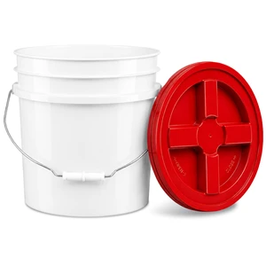 3.5 Gallon Bucket, Food-Grade w/Lid, BPA-Free, Red, 1 Pack Airtight Gamma Seal Screw-On Lid, Heavy-Duty 90 Mil HDPE Plastic, Food Safe and Durable Container, Bulk Storage, Made in USA 3.5 Gallon Bucket, Food-Grade w/Lid, BPA-Free, Red, 1 Pack Airtight Gamma Seal Screw-On Lid, Heavy-Duty 90 Mil HDPE Plastic, Food Safe and Durable Container, Bulk Storage, Made in USA