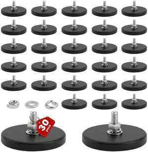 30PCS Rubber Coated Magnets with M5 Thread, 30LBS Mounting Magnet Anti-Scratch Mounting Magnet Magnetic Non-Slip Strong Magnet for Lighting Bar, Additional Mirrors and Camera 30PCS Rubber Coated Magnets with M5 Thread, 30LBS Mounting Magnet Anti-Scratch Mounting Magnet Magnetic Non-Slip Strong Magnet for Lighting Bar, Additional Mirrors and Camera