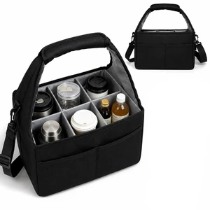 Reusable Drink Carrier Tote Bag with Handle Family Size 6 Compartment Water Bottle Holder with Adjustable Shoulder Strap & Removable Dividers Multiple Tumbler Caddy for Car,Delivery,Family Outings Reusable Drink Carrier Tote Bag with Handle Family Size 6 Compartment Water Bottle Holder with Adjustable Shoulder Strap & Removable Dividers Multiple Tumbler Caddy for Car,Delivery,Family Outings