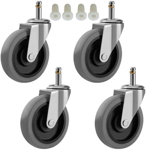 4-Inch Swivel Stem Caster for Rubbermaid Mop Bucket Utility Cart, 7/16-Inch Stem Diameter Rubber Wheel Set of 4, Heavy Duty TPR Weber Grills Shop Vac Replacement Wheels 4-Inch Swivel Stem Caster for Rubbermaid Mop Bucket Utility Cart, 7/16-Inch Stem Diameter Rubber Wheel Set of 4, Heavy Duty TPR Weber Grills Shop Vac Replacement Wheels