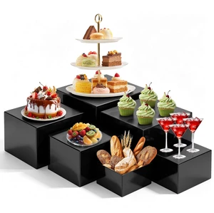 6 PCS Buffet Risers, Large Food Risers for Buffet Table Food Display Risers for Party, Acrylic Boxes Dessert Table Display Set, Risers Display Stands (10" 9" 8" 7" 6" 5", Black) 6 PCS Buffet Risers, Large Food Risers for Buffet Table Food Display Risers for Party, Acrylic Boxes Dessert Table Display Set, Risers Display Stands (10" 9" 8" 7" 6" 5", Black)