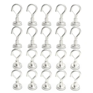 Magnetic Hooks Heavy Duty 22LBS Strong Magnet Snap Hooks 20 Pack Great Hanging for Refrigerator, Cruise Cabin, Grill, Wreath, Kitchen, Office, No Drilling Secure Hold Silver Magnetic Hooks Heavy Duty 22LBS Strong Magnet Snap Hooks 20 Pack Great Hanging for Refrigerator, Cruise Cabin, Grill, Wreath, Kitchen, Office, No Drilling Secure Hold Silver