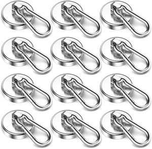 Heavy Duty Magnet Hooks 100 LBS, Strong Magnetic Hooks, 12 Pack Magnetic Hooks with Swivel Carabiner, Hanging at Home, Office, Workplace, Refrigerator, Cruise Ship or Travel Heavy Duty Magnet Hooks 100 LBS, Strong Magnetic Hooks, 12 Pack Magnetic Hooks with Swivel Carabiner, Hanging at Home, Office, Workplace, Refrigerator, Cruise Ship or Travel