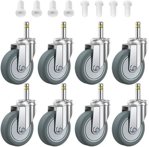 Stem Caster Wheels 3 inch Casters Set of 8, 7/16-Inch Stem Diameter Swivel Castors Heavy Duty TPR Rubber Replacement Castor for Cart, Stool, Mop Bucket, Grill, Shop Vac Stem Caster Wheels 3 inch Casters Set of 8, 7/16-Inch Stem Diameter Swivel Castors Heavy Duty TPR Rubber Replacement Castor for Cart, Stool, Mop Bucket, Grill, Shop Vac