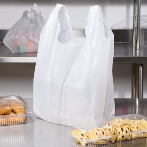 Carry-Out Plastic Bag-White Plain T-Shirt Bag 11.5"x6.5"x21.5" 15Mic (White, 1000/Case) Carry-Out Plastic Bag-White Plain T-Shirt Bag 11.5"x6.5"x21.5" 15Mic (White, 1000/Case)