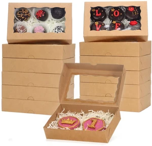 100 Pack Brown 7 x 4 3/8 x 1 1/2inches Cookies Boxes for Wedding Baby Shower Bakery Boxes for Macaron Truffle Donut Chocolate Cakesicle 100 Pack Brown 7 x 4 3/8 x 1 1/2inches Cookies Boxes for Wedding Baby Shower Bakery Boxes for Macaron Truffle Donut Chocolate Cakesicle