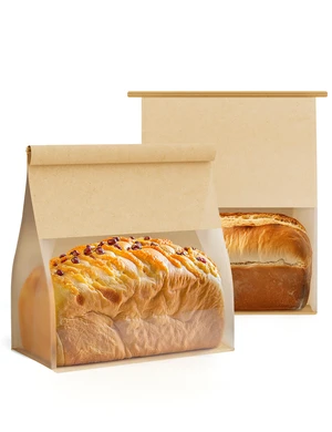 Bread Cookie Bags with Window & Tin Tie 8.6x4.3x11.0 (100,Large) Bread Cookie Bags with Window & Tin Tie 8.6x4.3x11.0 (100,Large)