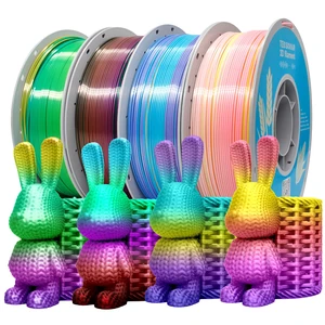 Silk Rainbow PLA 3D Printer Filament, 4 Rolls,1KG Spool(2.2lbs) 1.75mm 3D Printing Multicolor Gradient Filament Bundle for Most FDM 3D Printers,4 Different Silk Rainbow Colors Silk Rainbow PLA 3D Printer Filament, 4 Rolls,1KG Spool(2.2lbs) 1.75mm 3D Printing Multicolor Gradient Filament Bundle for Most FDM 3D Printers,4 Different Silk Rainbow Colors