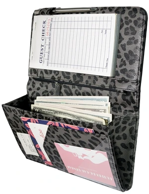 Server Book for Waitress, Zipper Pocket, Magnetic Closure, Grey Leopard Cute Waitress Book Wallet with Money Pocket, Cheetah 5"x9", Restaurant Accessories, Waitstaff Organizer for Server Apron Server Book for Waitress, Zipper Pocket, Magnetic Closure, Grey Leopard Cute Waitress Book Wallet with Money Pocket, Cheetah 5"x9", Restaurant Accessories, Waitstaff Organizer for Server Apron