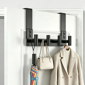 Stainless Steel Over The Door Hooks Heavy Duty, Bathroom Towel Holder Door Mount Coat Rack Towel Rack for Bedroom, Doors Hangers Towel Hooks for Bathroom Dorm Essentials (1Pack, Black-4 Hooks) Stainless Steel Over The Door Hooks Heavy Duty, Bathroom Towel Holder Door Mount Coat Rack Towel Rack for Bedroom, Doors Hangers Towel Hooks for Bathroom Dorm Essentials (1Pack, Black-4 Hooks)