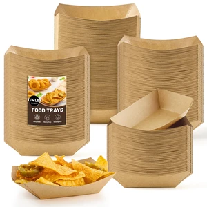 200 Pack 1/4 Lb Mini Paper Food Trays Disposable, Small, Bulk, Brown Kraft Paper, Food Boats, Serving Baskets, For Individual Party Nachos Snacks Fries 200 Pack 1/4 Lb Mini Paper Food Trays Disposable, Small, Bulk, Brown Kraft Paper, Food Boats, Serving Baskets, For Individual Party Nachos Snacks Fries