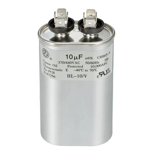 AC Capacitor 10uF or 10MFD ±6% 370V/440VAC CBB65 Oval Start Capacitor for Heat Pump Air Conditionerfor AC Motor Run or Fan Start and CoolTen Years of Coverage AC Capacitor 10uF or 10MFD ±6% 370V/440VAC CBB65 Oval Start Capacitor for Heat Pump Air Conditionerfor AC Motor Run or Fan Start and CoolTen Years of Coverage