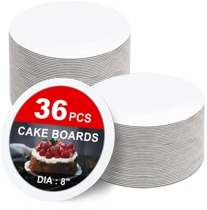 36-Packs Cake Boards 8 inch Round, White Cake Board Rounds White Cake Circles Rounds Base Food-Grade Cardboard Cake Plate for displaying Cakes, Bread, DessertsThin and Sturdy 36-Packs Cake Boards 8 inch Round, White Cake Board Rounds White Cake Circles Rounds Base Food-Grade Cardboard Cake Plate for displaying Cakes, Bread, DessertsThin and Sturdy