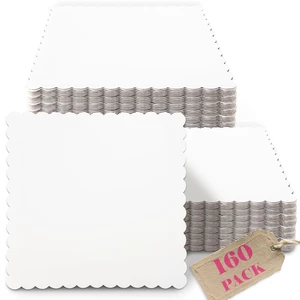 White 10 Inch Wave Cake Boards 160-Packs Squares Base Food-Grade Cardboard Wave Cake PlateThinner But Stronger White 10 Inch Wave Cake Boards 160-Packs Squares Base Food-Grade Cardboard Wave Cake PlateThinner But Stronger
