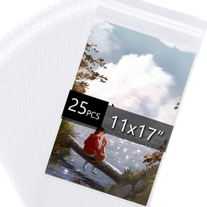 25 Pack Acid Free Crystal Sealed Clear Bags for 11x17 Art Prints, Photos 1.496mil (Single Side), 11 3/7 Inches by 17 1/2 Inches 25 Pack Acid Free Crystal Sealed Clear Bags for 11x17 Art Prints, Photos 1.496mil (Single Side), 11 3/7 Inches by 17 1/2 Inches