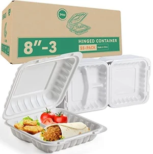 55-Pack 34oz 8 Inch Food Containers - Shrink Wrapped No Pre-Wash 3-Compartment Reusable & Secure Snap Closure | Bpa Free Microwave Safe for Leftovers, Work Meals, Takeout & Meal Prep, White 55-Pack 34oz 8 Inch Food Containers - Shrink Wrapped No Pre-Wash 3-Compartment Reusable & Secure Snap Closure | Bpa Free Microwave Safe for Leftovers, Work Meals, Takeout & Meal Prep, White