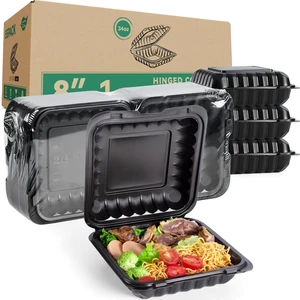 8 Inch 34oz 55-Pack Black To Go Boxes - Shrink Wrapped No Pre-Wash BPA Free Sturdy Reusable & Elegant | Microwave Safe for Hot Meals, Leftovers & Events | Disposable Takeout Food Containers 8 Inch 34oz 55-Pack Black To Go Boxes - Shrink Wrapped No Pre-Wash BPA Free Sturdy Reusable & Elegant | Microwave Safe for Hot Meals, Leftovers & Events | Disposable Takeout Food Containers